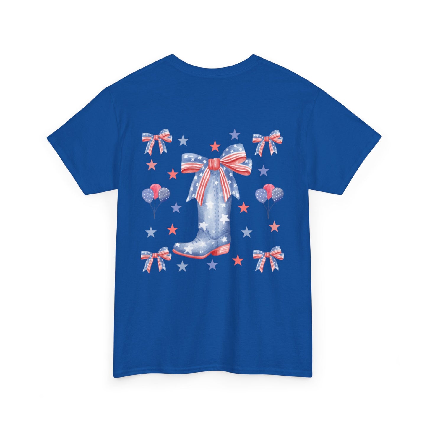 Happy 4th of July! Bow and Boot Celebration Tee - Cotton Unisex Graphic Tee