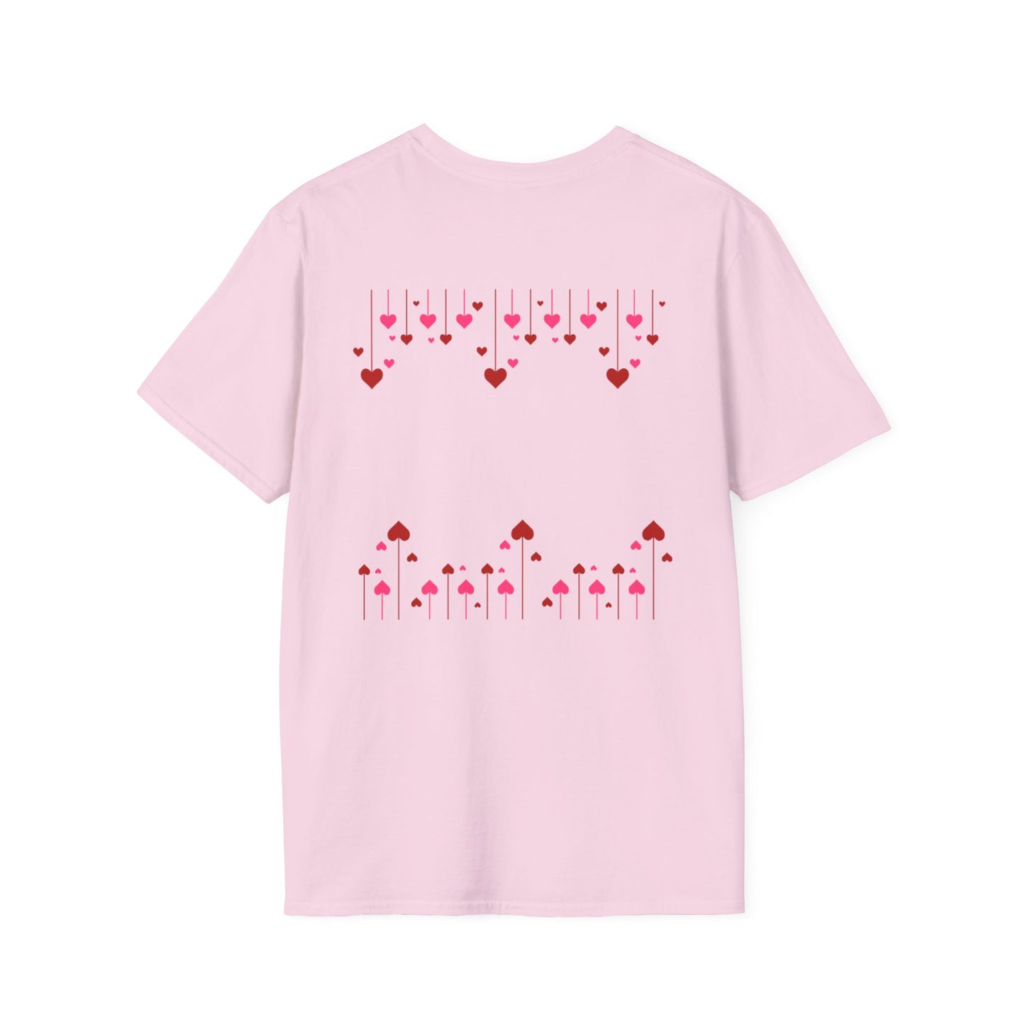 Valentine's Day Drop Down Heart Design - Unisex Softstyle T-Shirt