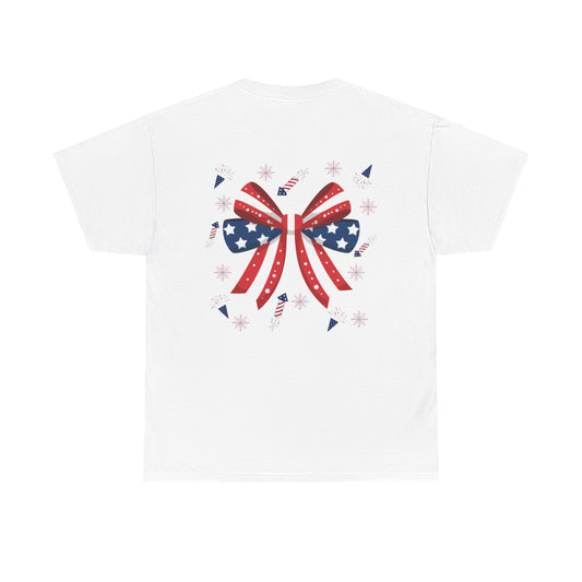 Happy 4th of July! Bow Celebration Tee - Cotton Unisex Graphic Tee