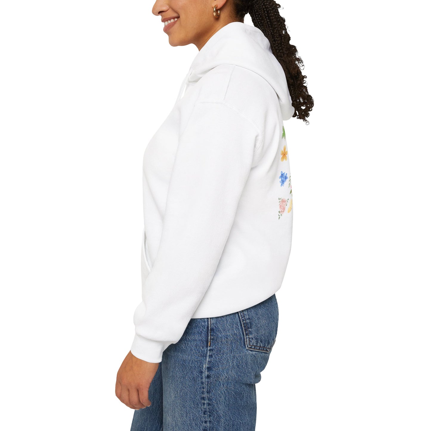 Just a Girl Who Loves God — Cross & Flower Hoodie