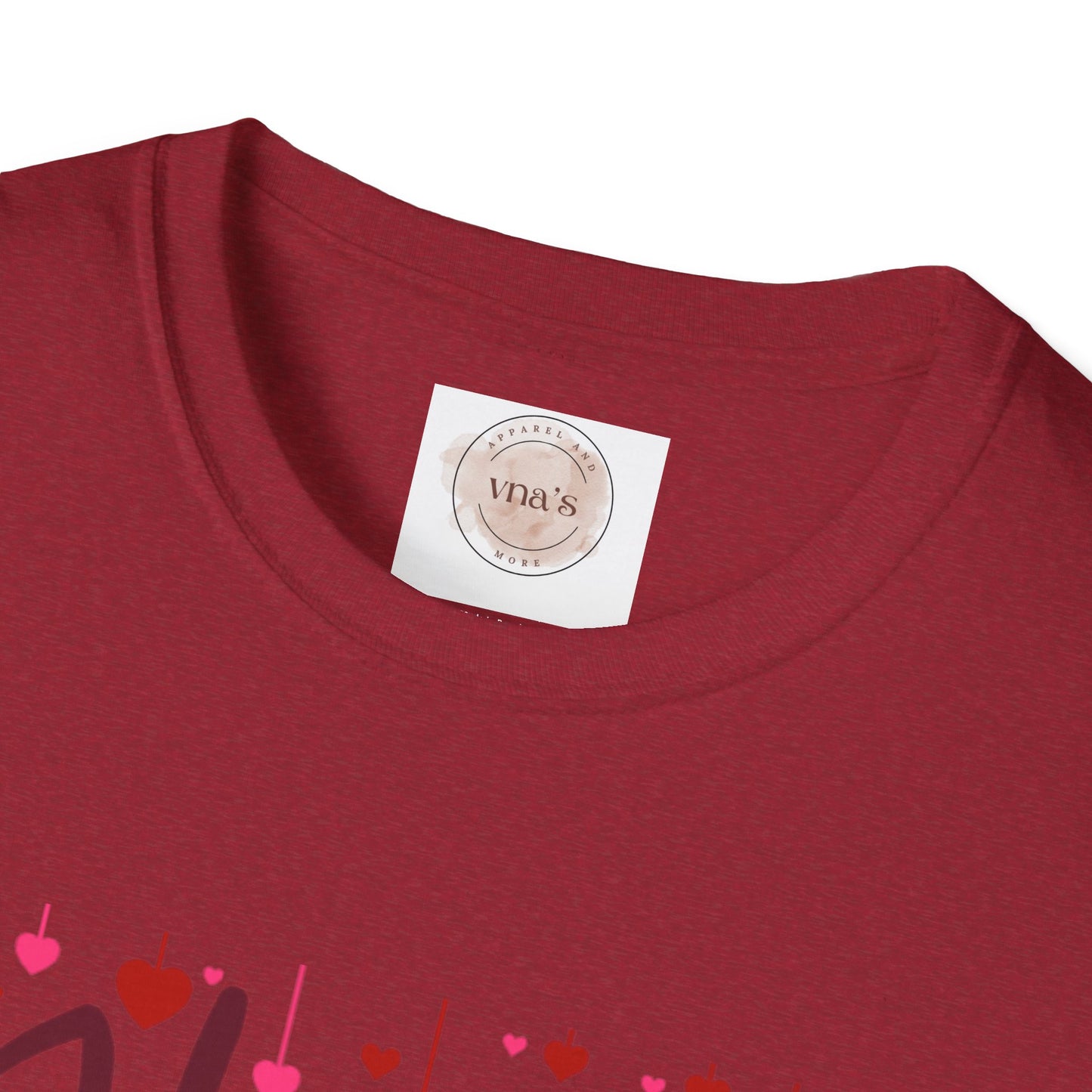 Valentine's Day Drop Down Heart Design - Unisex Softstyle T-Shirt