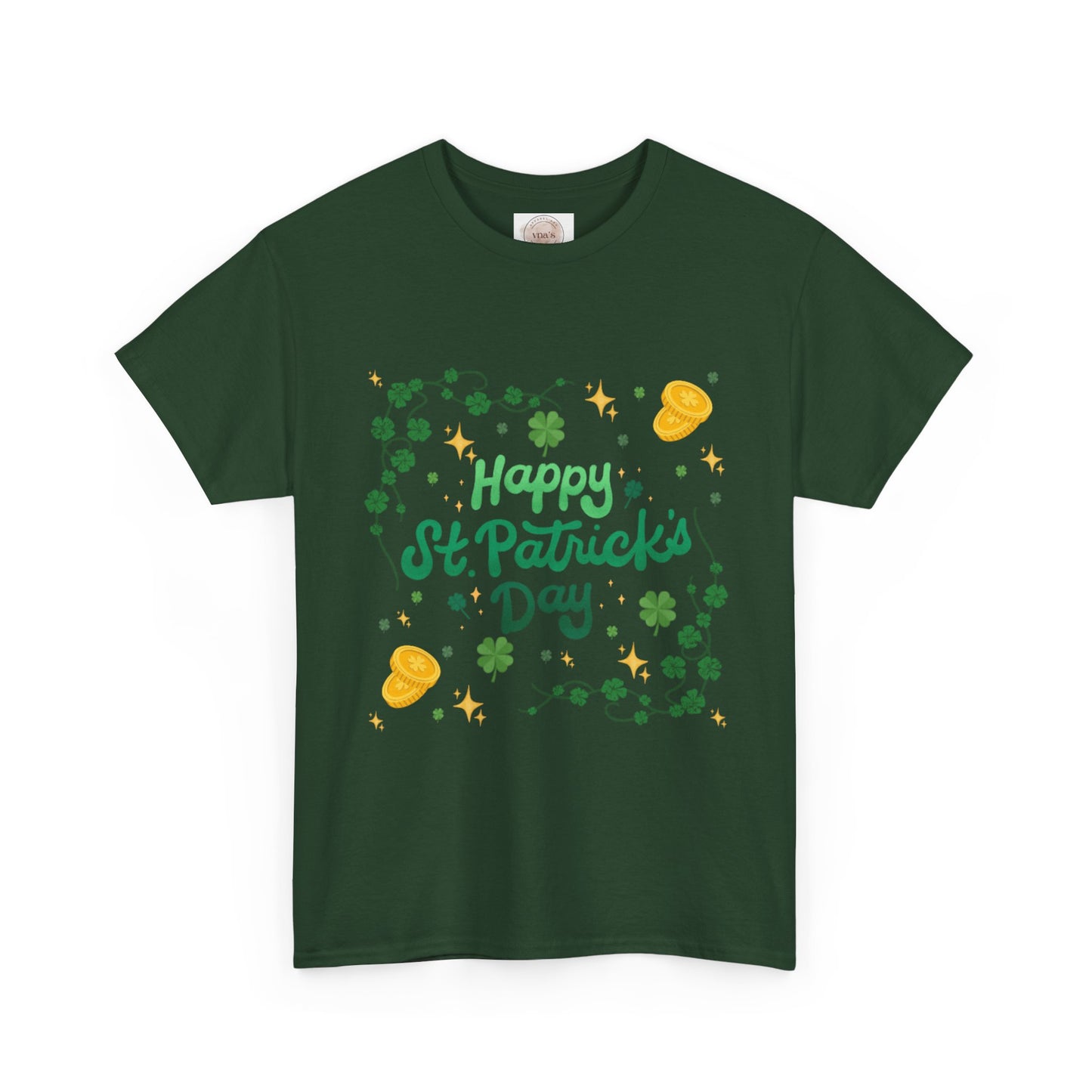 Happy St. Patrick's Day Clover Design Celebration Tee - Cotton Unisex Graphic Tee