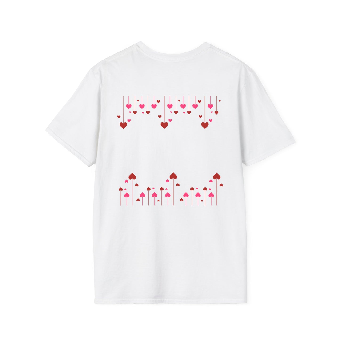 Valentine's Day Drop Down Heart Design - Unisex Softstyle T-Shirt