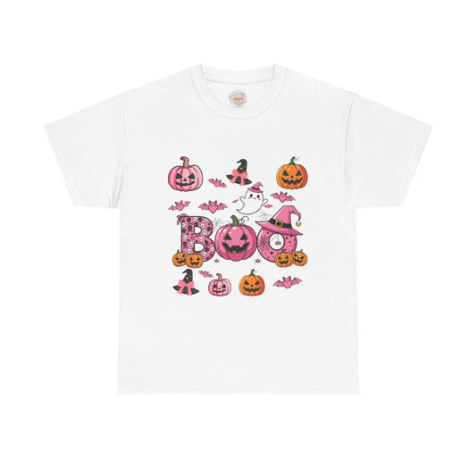 Cute Pink "Boo" Jack-O'-Lantern Halloween T-Shirt