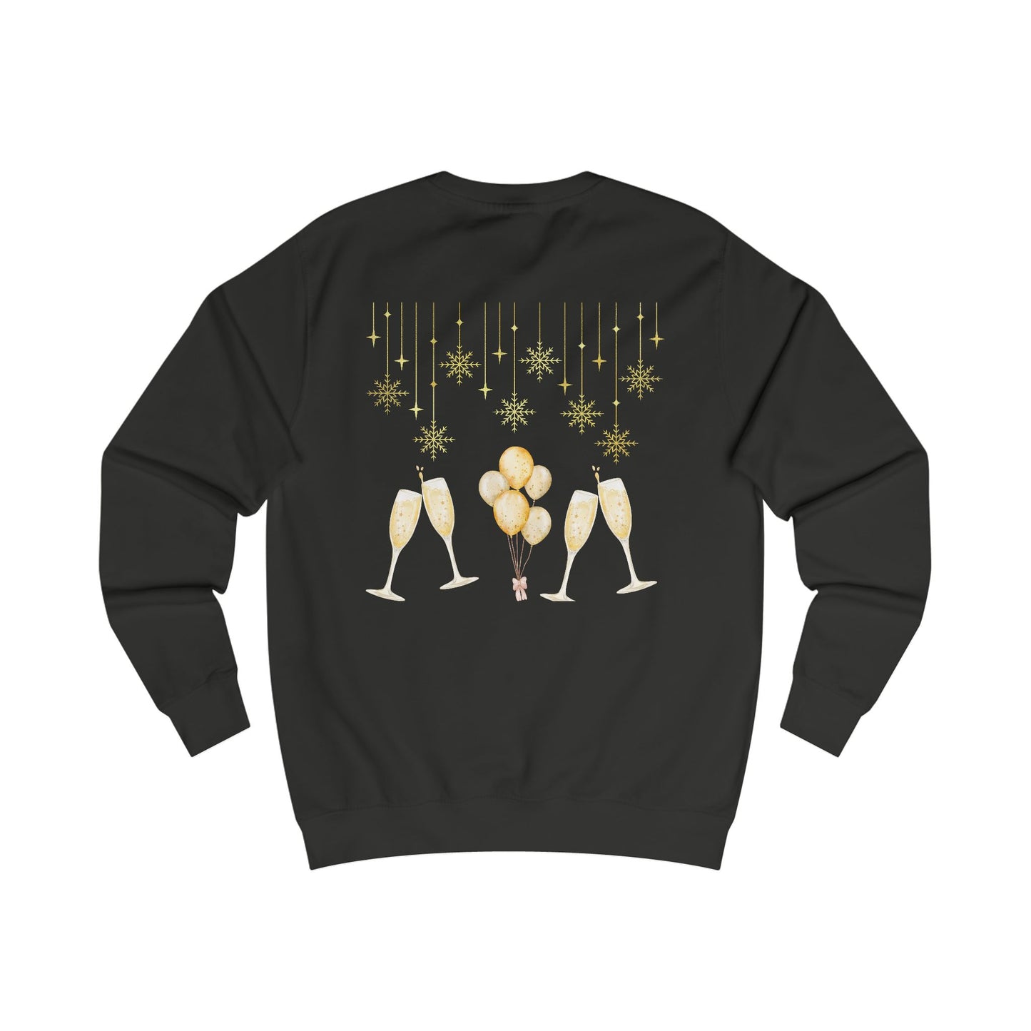 Happy New Year Gold Sweatshirt — Metallic Festive Holiday Crewneck