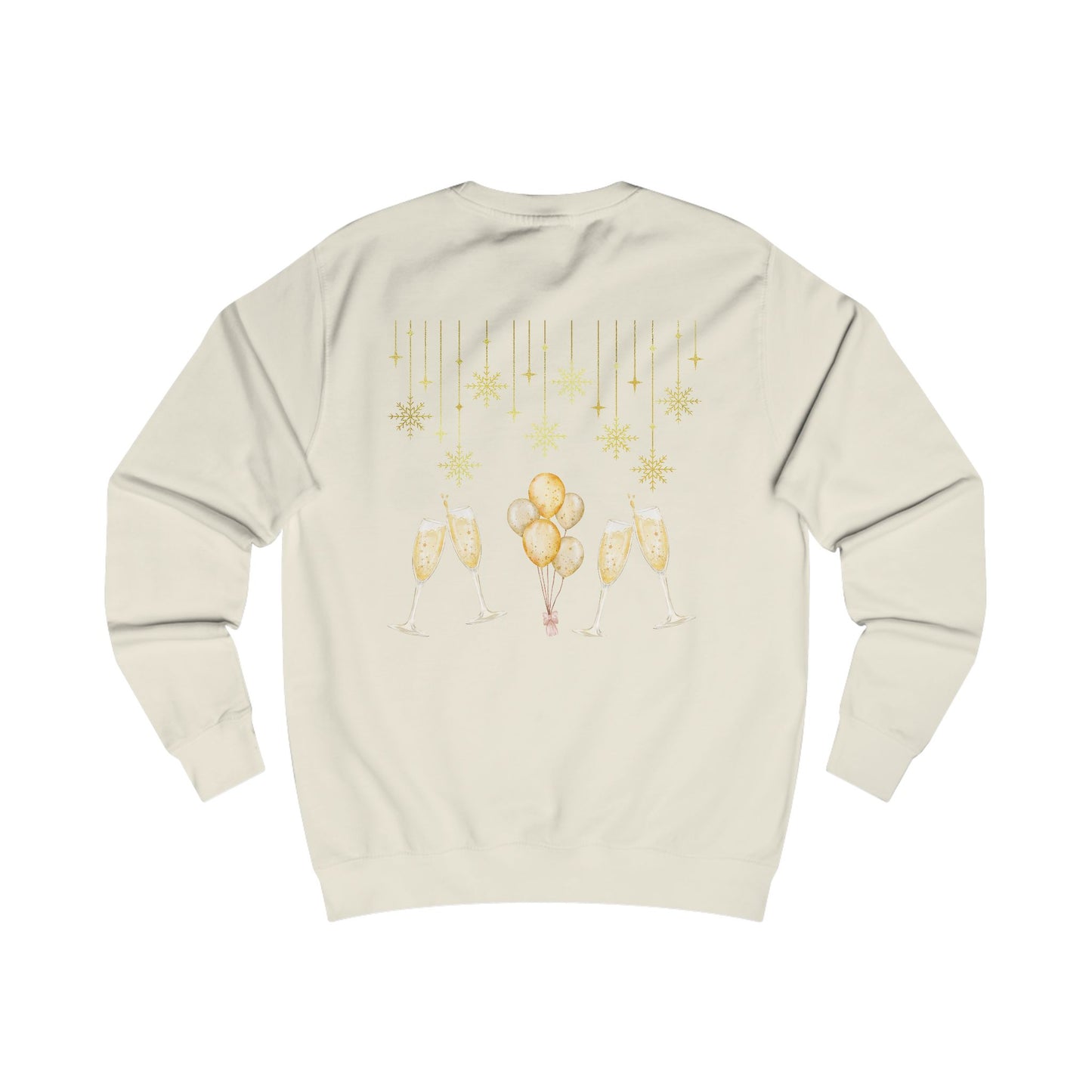 Happy New Year Gold Sweatshirt — Metallic Festive Holiday Crewneck