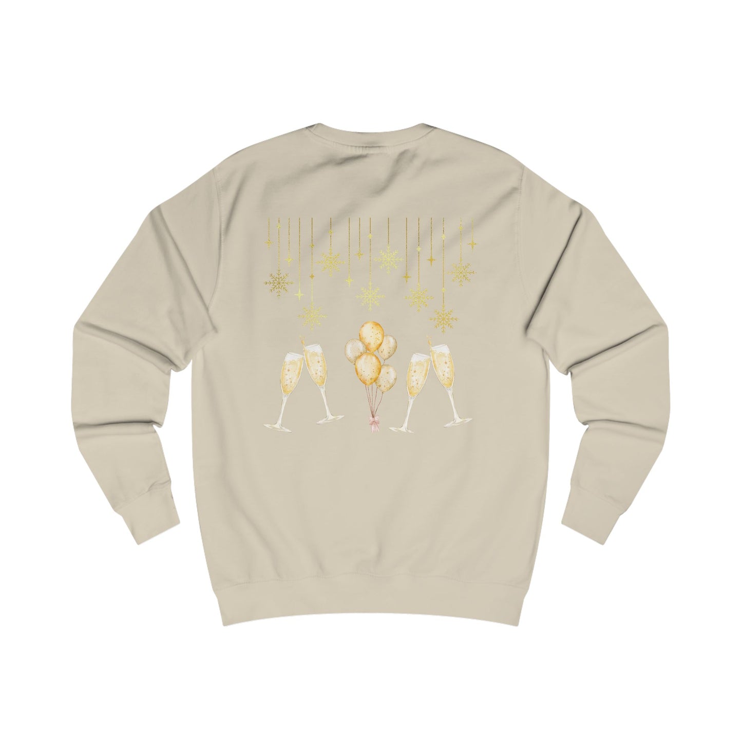 Happy New Year Gold Sweatshirt — Metallic Festive Holiday Crewneck