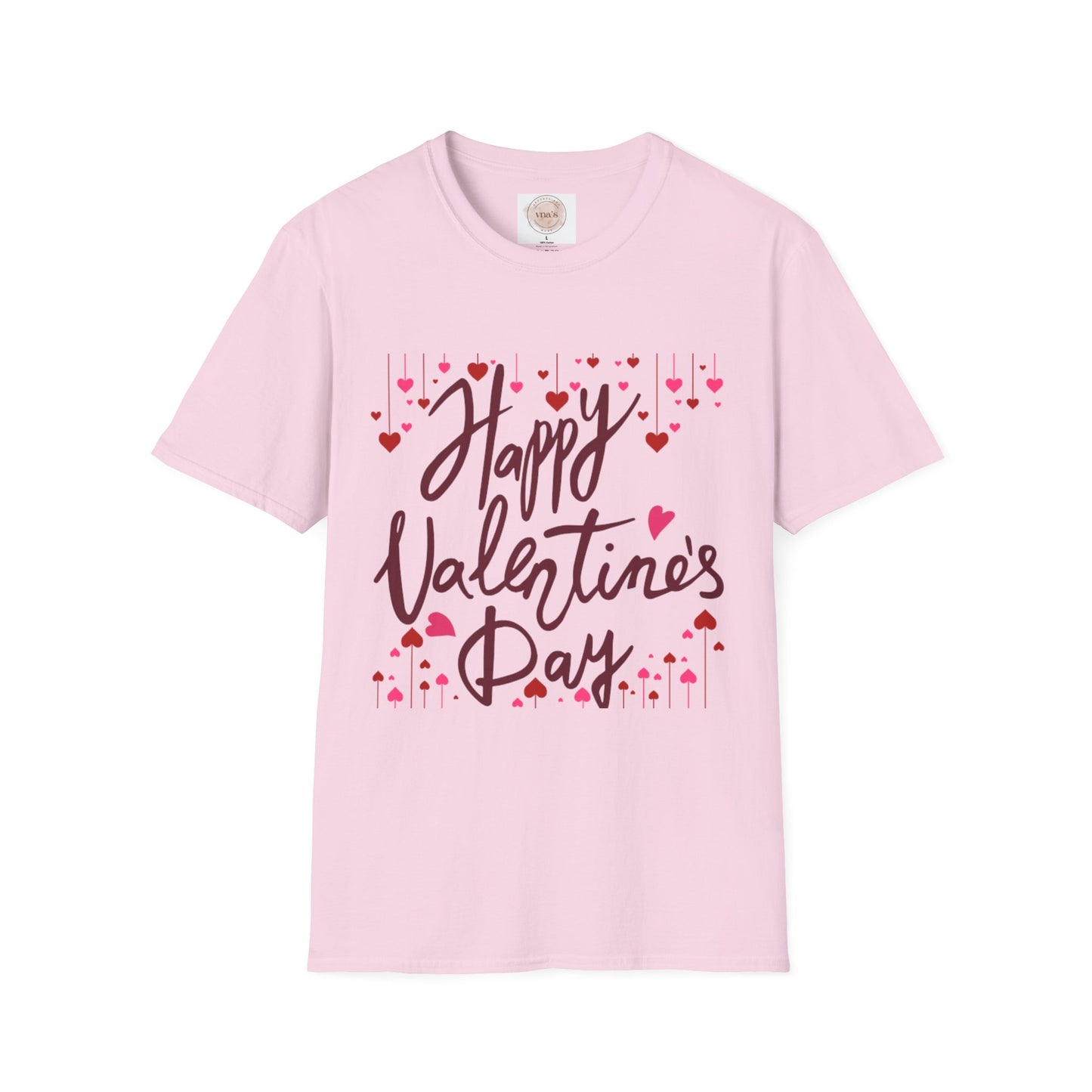 Valentine's Day Drop Down Heart Design - Unisex Softstyle T-Shirt