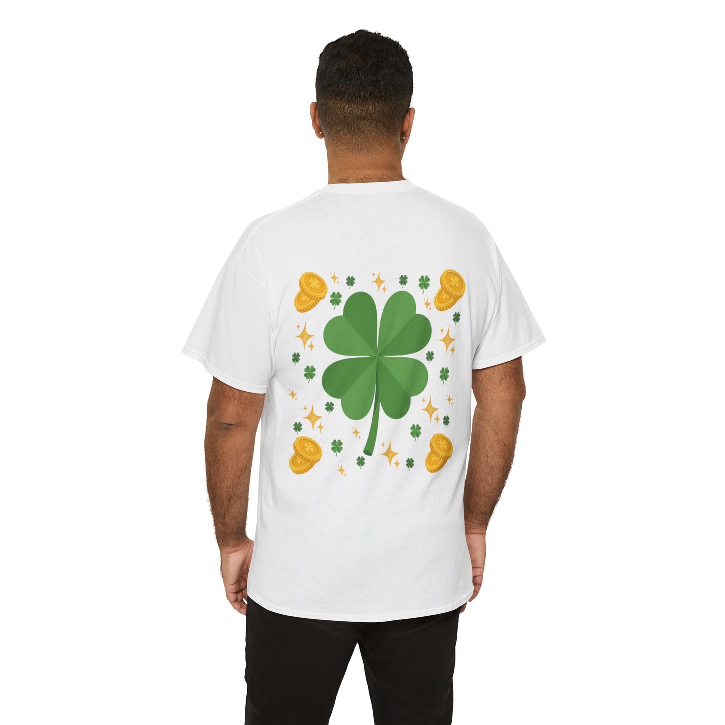 Happy St. Patrick's Day Clover Design Celebration Tee - Cotton Unisex Graphic Tee