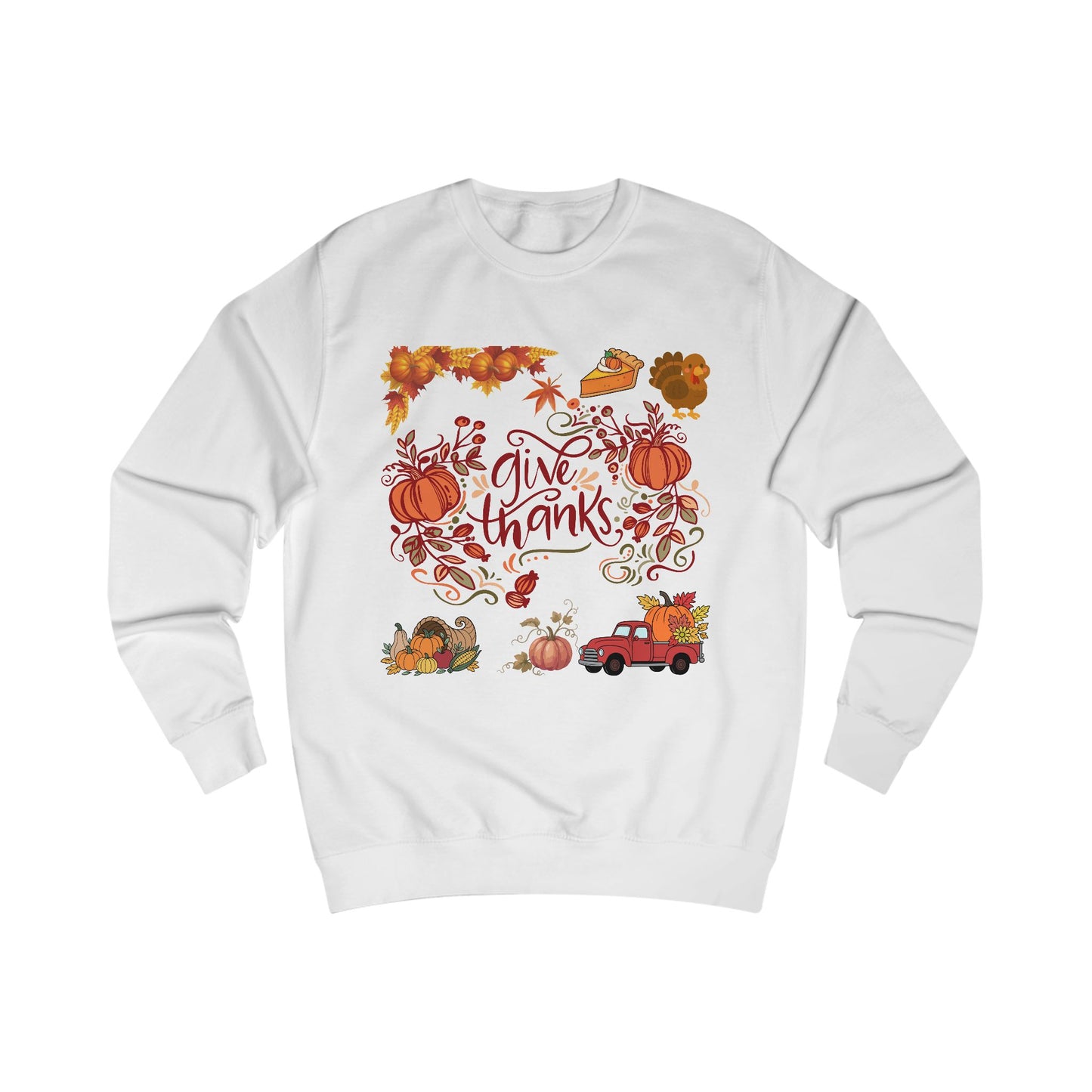 Thanksgiving "Give Thanks" Sweatshirt — Cozy Holiday Pullover