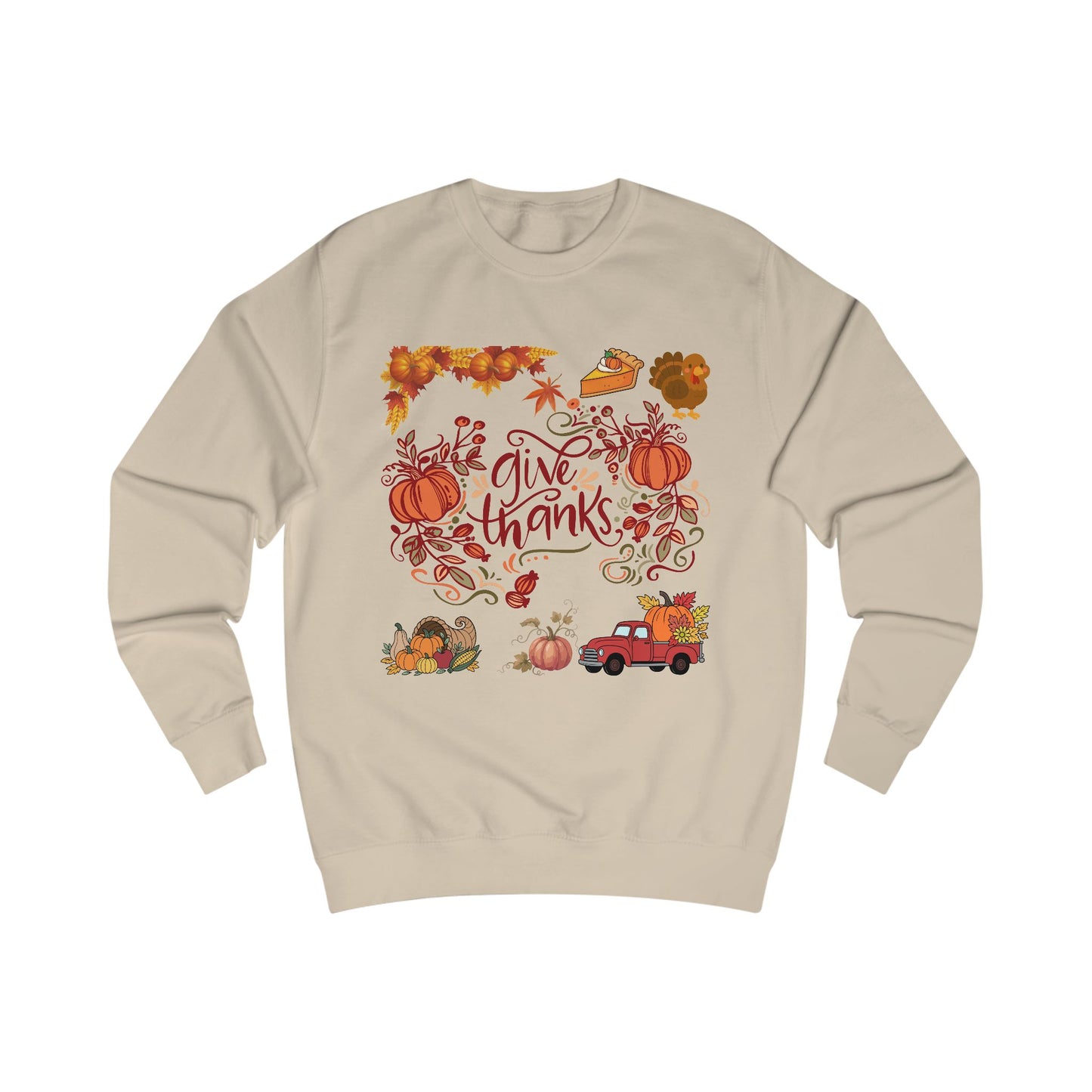 Thanksgiving "Give Thanks" Sweatshirt — Cozy Holiday Pullover