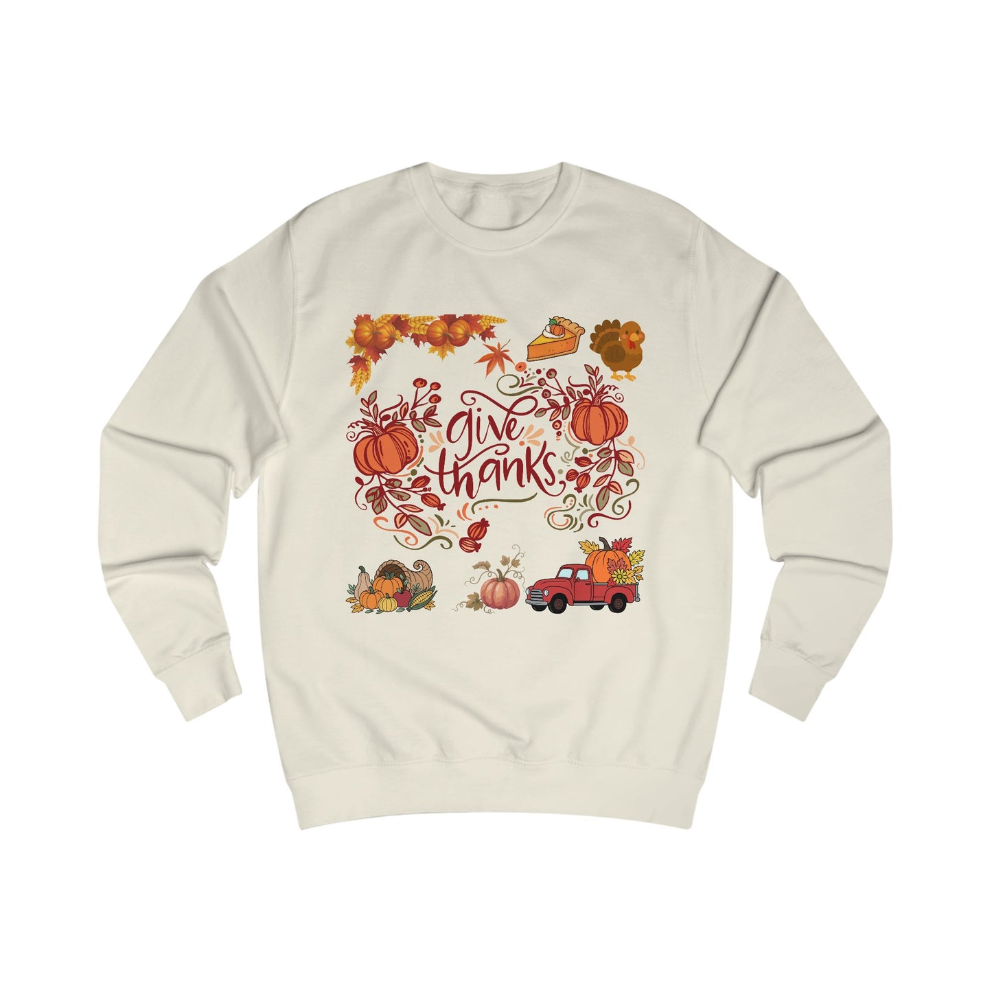 Thanksgiving "Give Thanks" Sweatshirt — Cozy Holiday Pullover