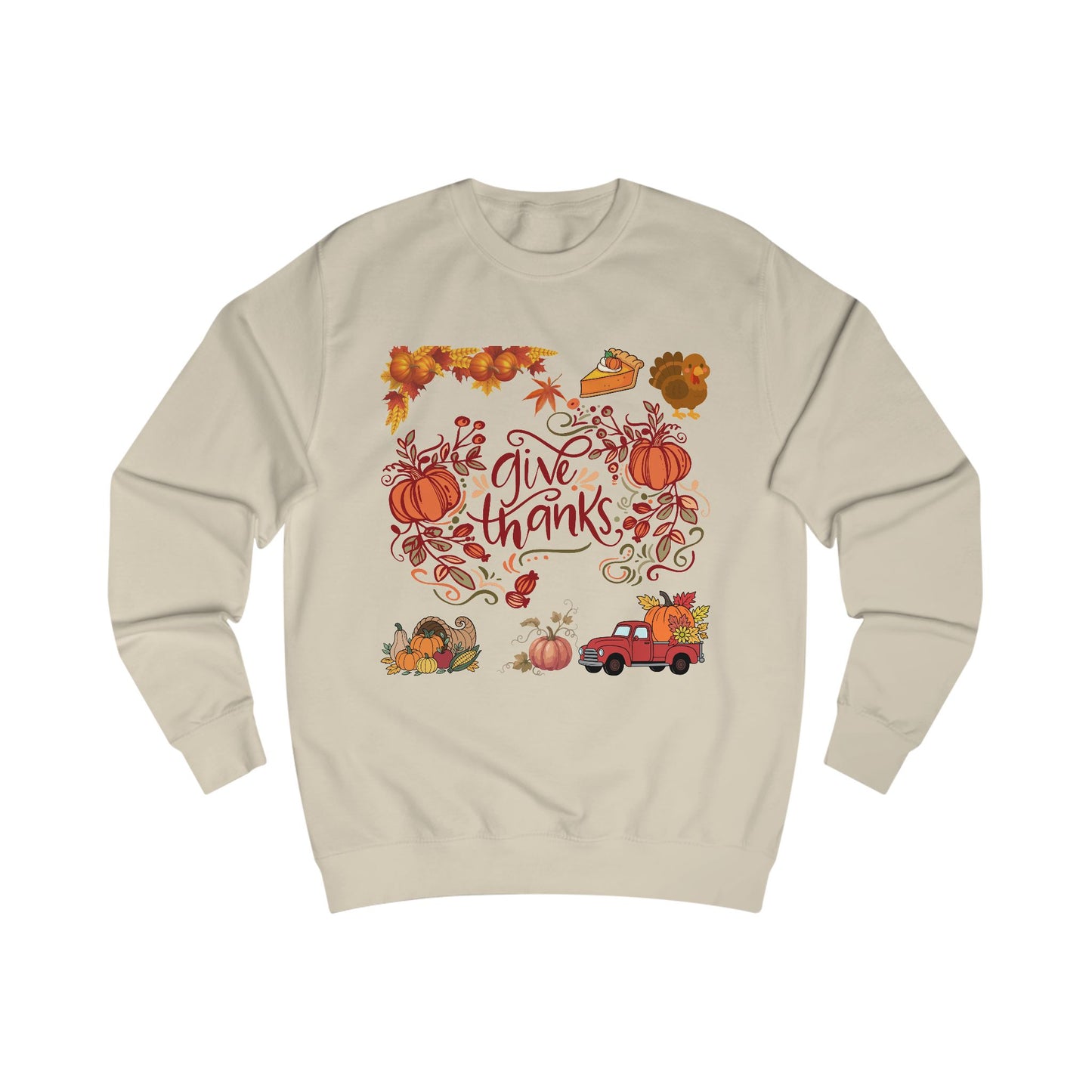 Thanksgiving "Give Thanks" Sweatshirt — Cozy Holiday Pullover