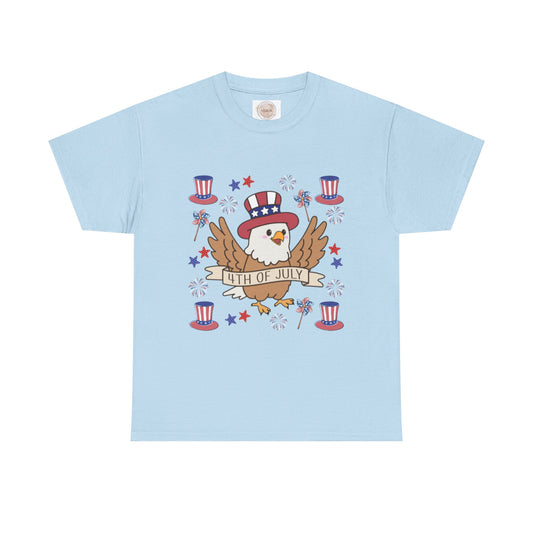 Happy 4th of July! Eagle and Hat Design Celebration Tee - Cotton Unisex Graphic Tee