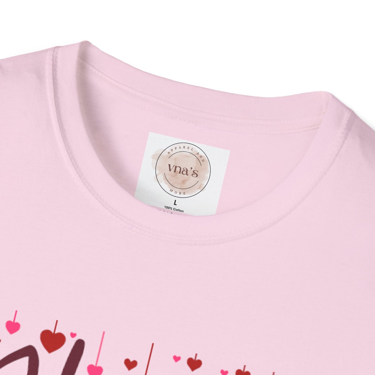 Valentine's Day Drop Down Heart Design - Unisex Softstyle T-Shirt