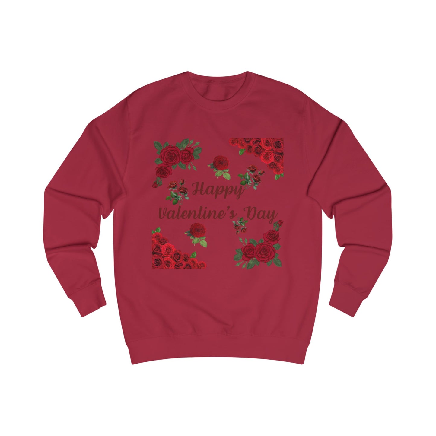 Valentine's Day Sweatshirt — Fun Romantic Rose Graphic Pullover