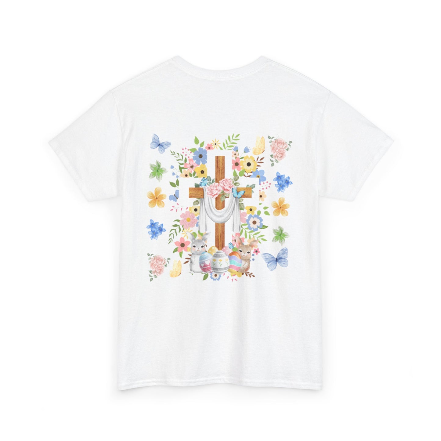 Just a Girl Who Loves God Cross & Flower T-Shirt — Christian Faith Tee
