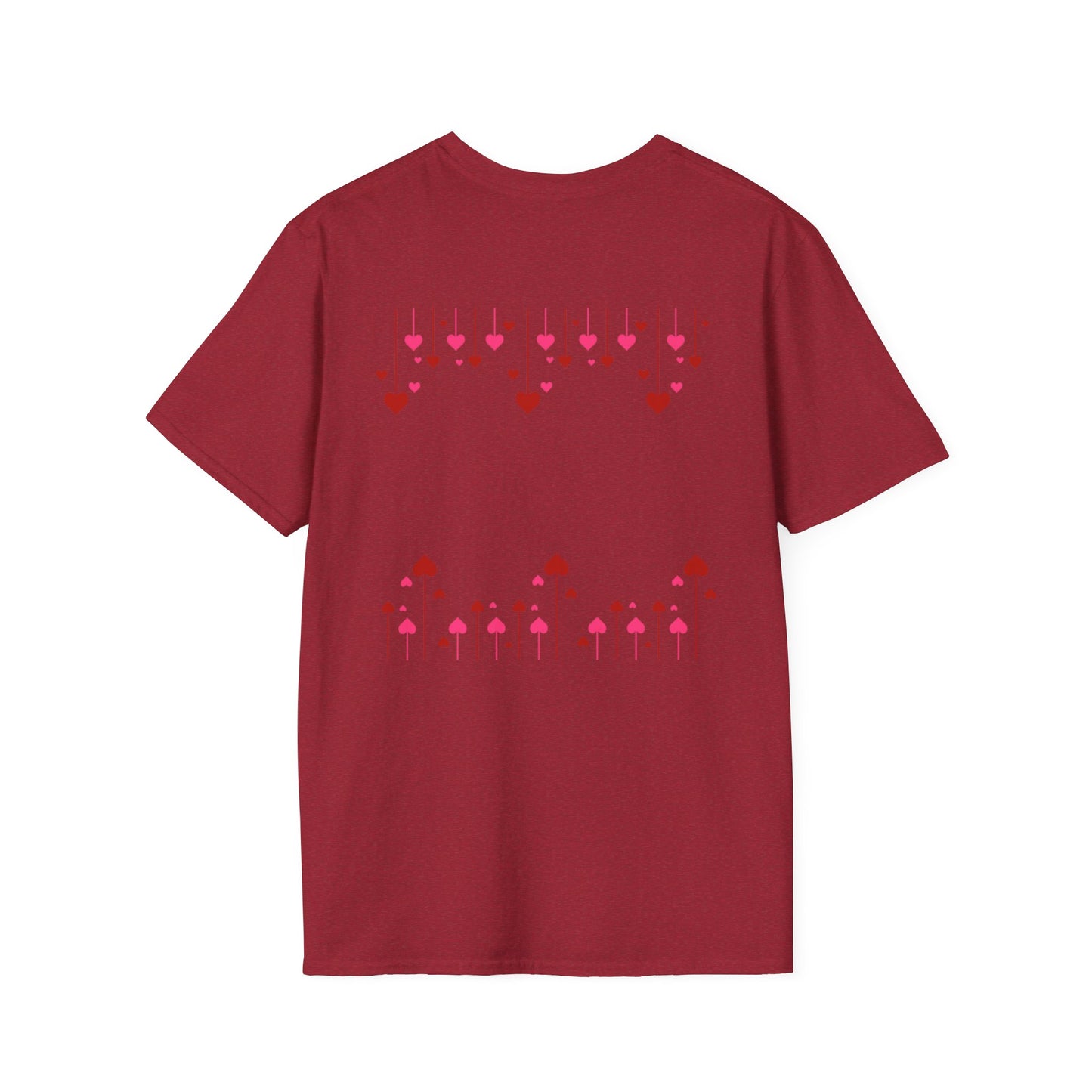 Valentine's Day Drop Down Heart Design - Unisex Softstyle T-Shirt