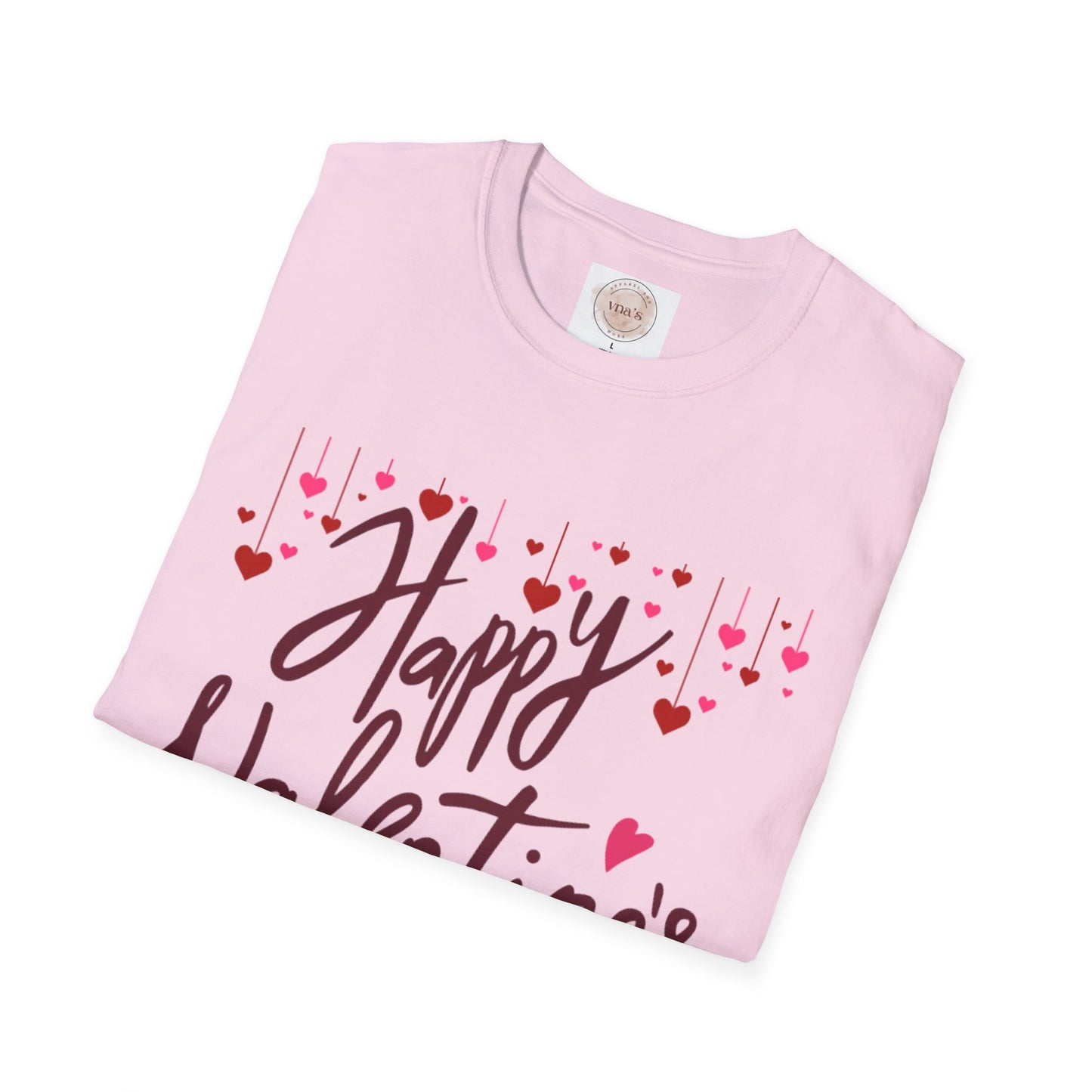 Valentine's Day Drop Down Heart Design - Unisex Softstyle T-Shirt